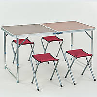 Компактный набор для пикника (стол+4 стула) металл