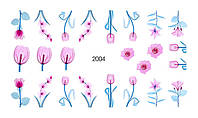 Слайдер наклейка для ногтей Акварель № 2004