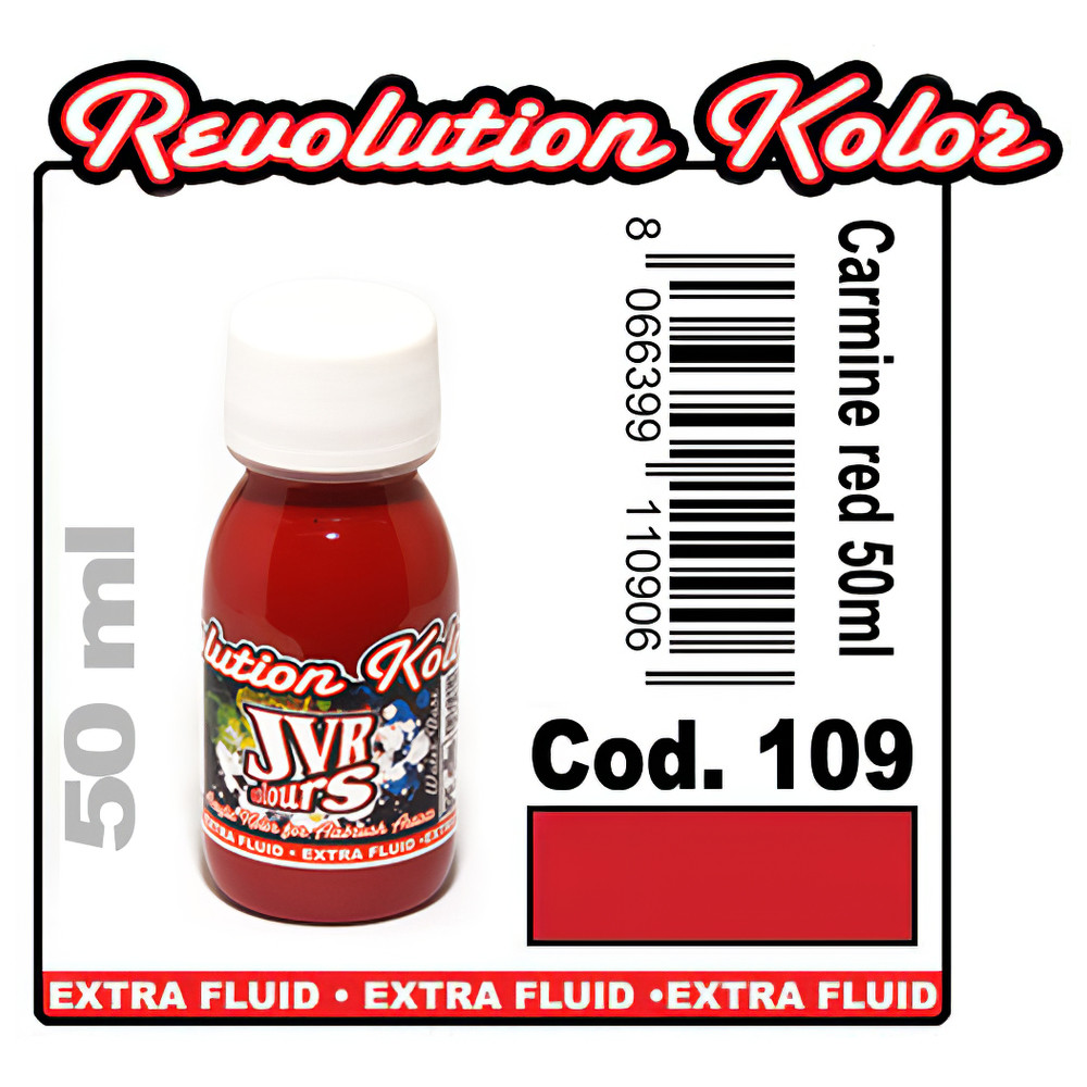 Непрозрачная краска красный кармин Revolution Kolor #109 10 мл JVR 696109/10 - фото 2 - id-p1195004613