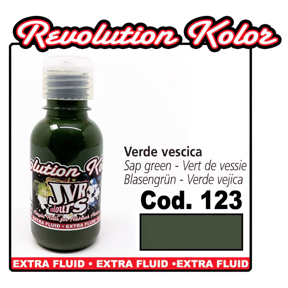 Непрозрачная краска зеленый сок Revolution Kolor #123 10 мл JVR 696123/10 - фото 2 - id-p1195004630