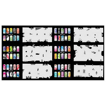 Набір трафаретів 20 шт. для nail art №6 Uairbrush 101-120, фото 2