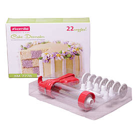 Кондитерський шприц-прес Kamille з пластику (21 насадка) KM-7778