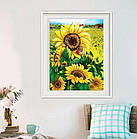 Алмазна вишивка, соняшники 30х40 см, повна викладка, фото 2