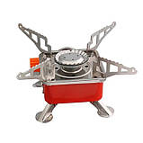 Портативна газова плита з п'єзопідпалом k-202 Червона, фото 2