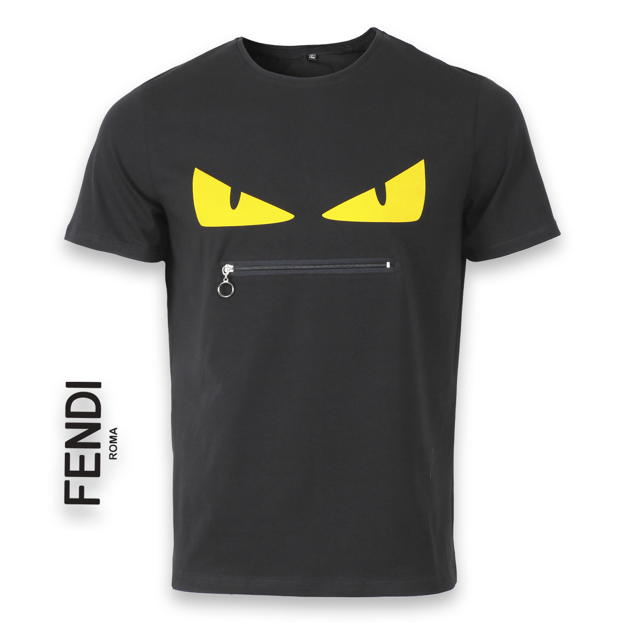 Футболка чоловіча чорна з принтом FENDI "змійка" Ф-10 BLK XXL(Р) 20-834-020, фото 1