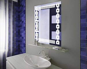 Дзеркало LED (60*80*2,5см) VZ-D10 з полицею на кронштейнах