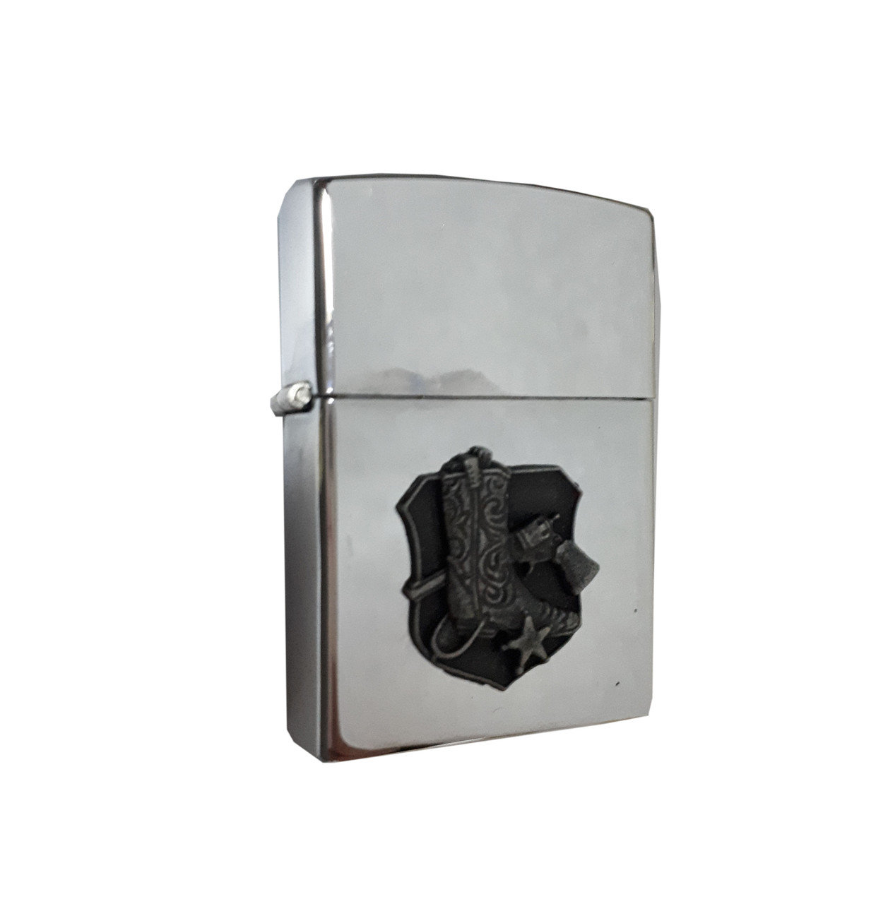 Запальничка газова металева турбонадув "Ковбой" металік, фото 1