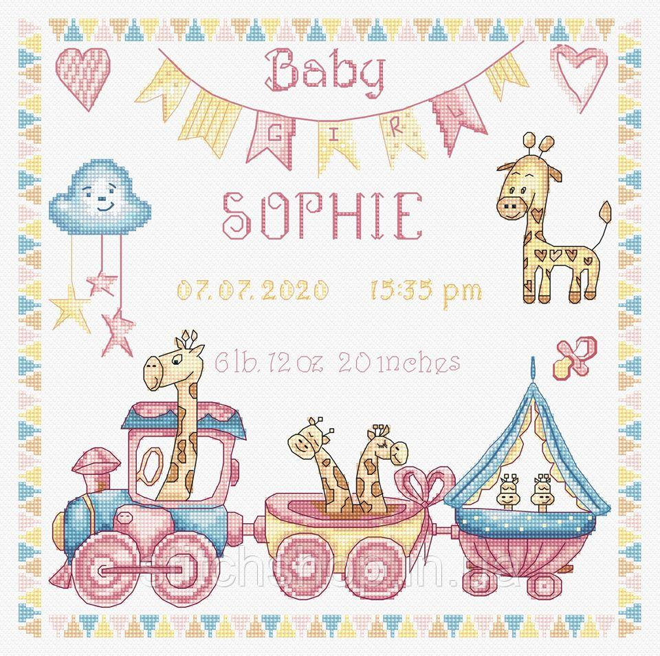 Набір для вишивання нитками LETISTITCH Baby girl record (LETI 935), фото 1
