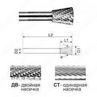 Борфрезы зворотний конус (тип N)