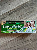 Зубна паста Дабур м'ята та лимон фреш гель, Dabur Herb'l Mint&Lemon Toothpaste, 150 г + щітка
