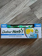 Зубна паста Дабур сіль і лимон, Dabur Herb'L Toothpaste Solt & Lemon, 150 гр + щітка