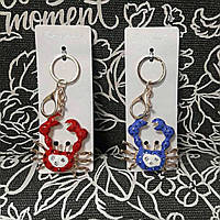 Брелок на ключи краб со стразами