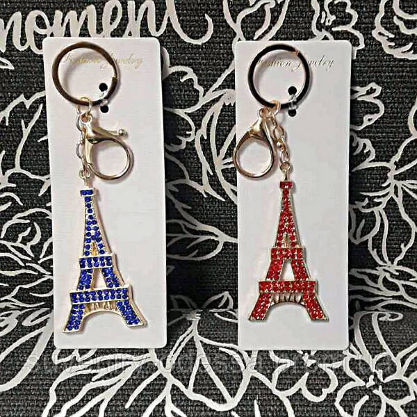 Брелок на ключі ейфелева вежа зі стразами, фото 1