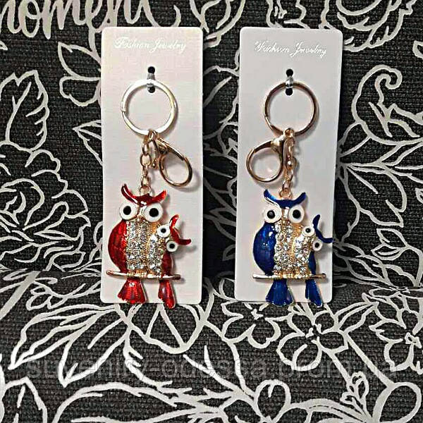 Брелок на ключи сова со стразами, фото 1