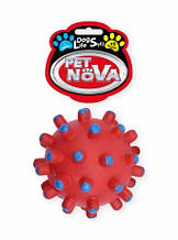 Іграшка для собак Зубна кулька Pet Nova 11 см червоний