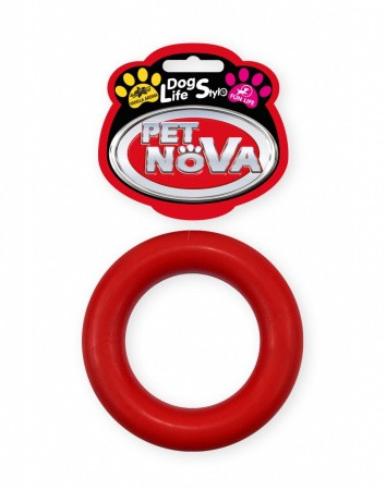Іграшка для собак Кільце каучукове Pet Nova 9см червоний