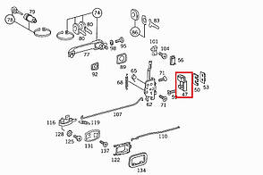 Скоба замка Mercedes 207-410D R 601 720 01 31 Mercedes-Benz