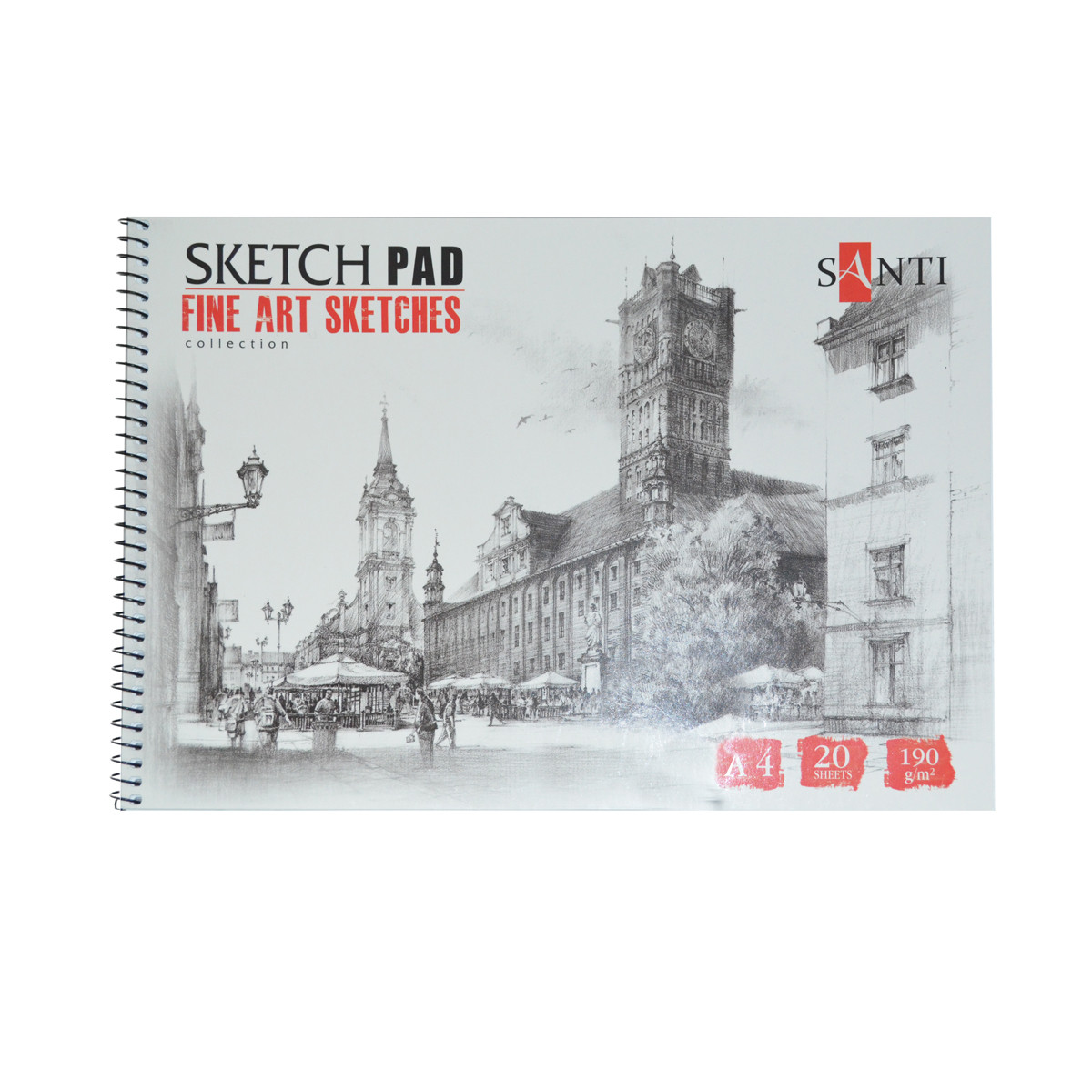 Альбом для графики SANTI, А4, "Fine art sketches", 20 л. 190 г/м2 - фото 1 - id-p1197183559