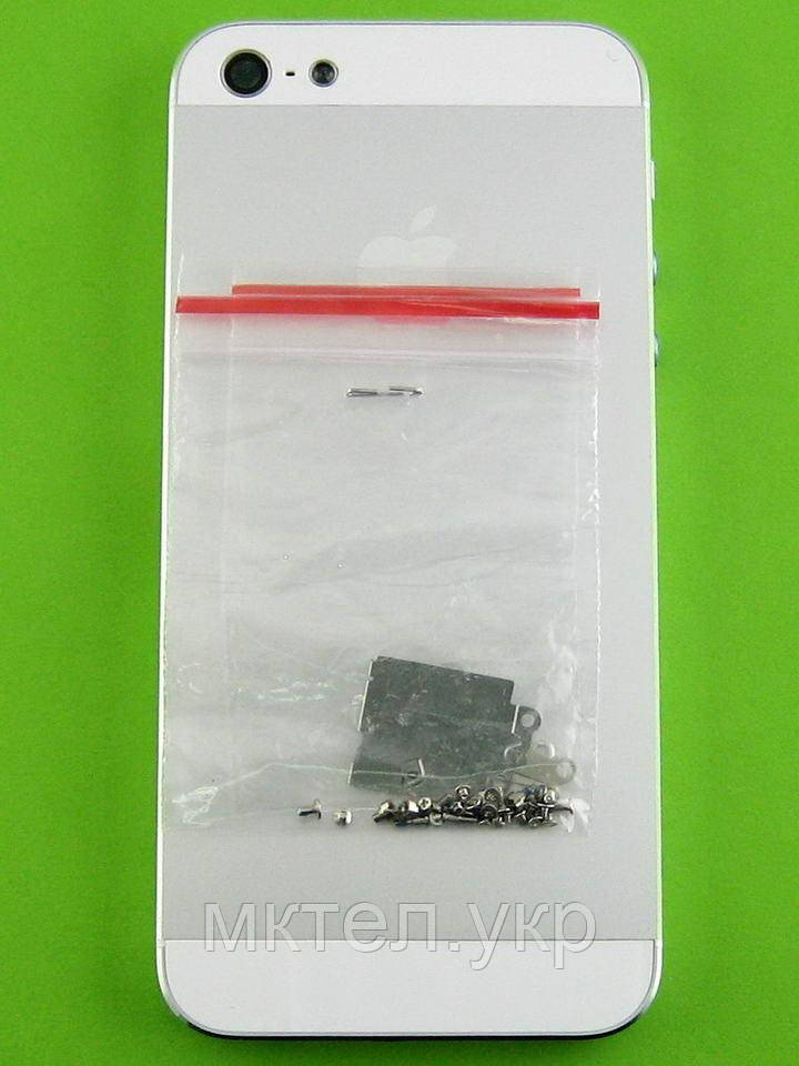 Задня кришка iPhone 5 з кнопками, шлейфами, білий Original PRC