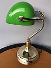 Лампа настільна Banker E27 зелена /золото, "Ретро" 40 см, фото 3