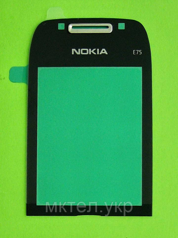 Скло передньої панелі Nokia E75, чорний Оригінал #9461459