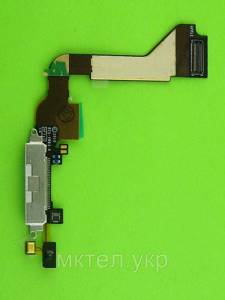 Шлейф разъема зарядки iPhone 4G, белый Original PRC - фото 1 - id-p449370004