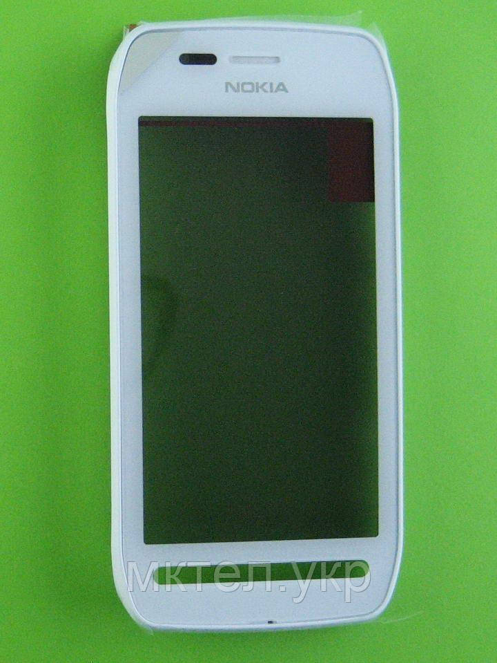 Сенсор Nokia 603 з панеллю, білий Оригінал #0089W25