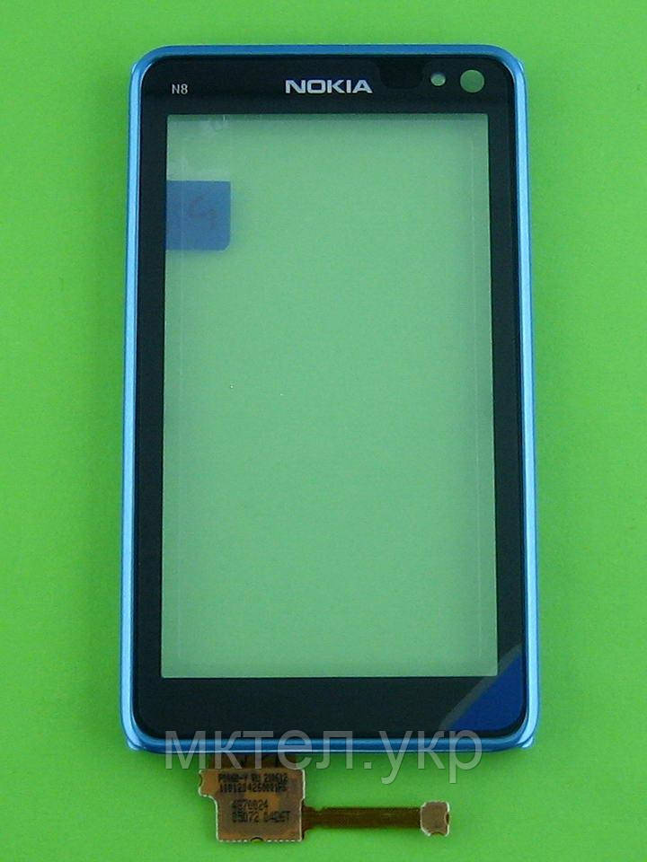 Сенсор Nokia N8 з панеллю,блакитний Оригінал #0089F07