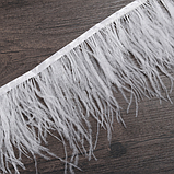 Пір'я страуса на стрічці. Колір Слонова кістка. Перо 10-15см. Ціна за 0,5 м., фото 7