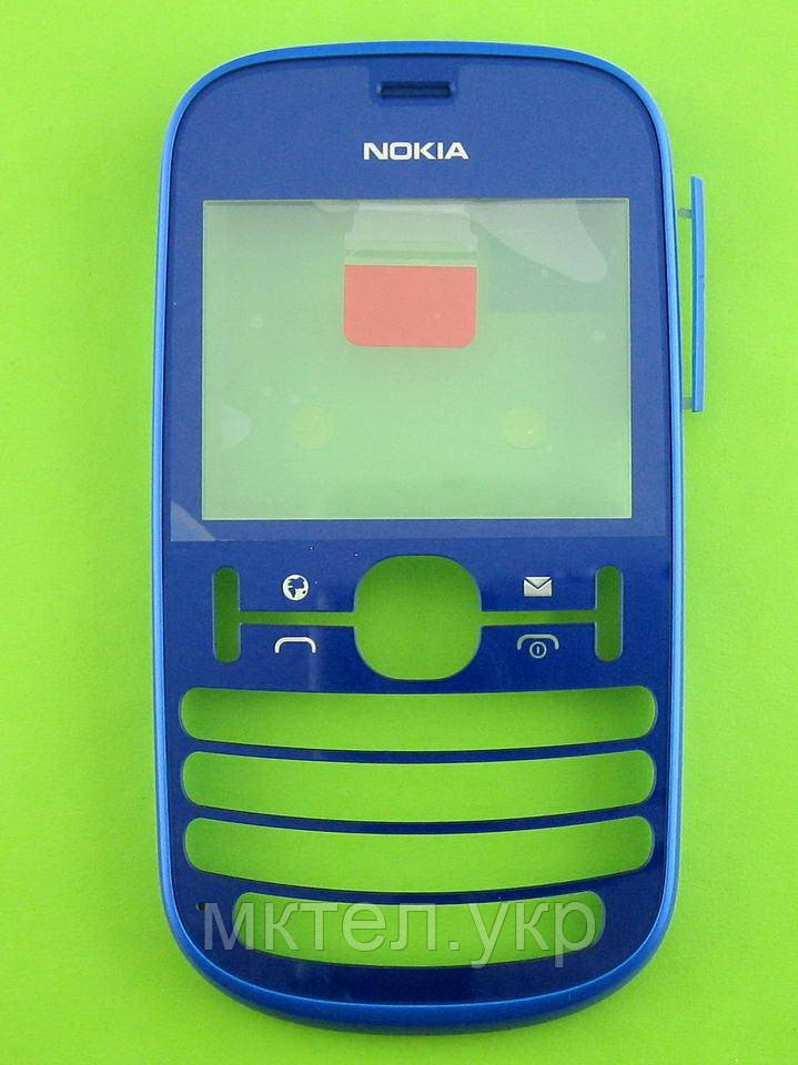 Передня панель Nokia Asha 201, синій Оригінал #0259322