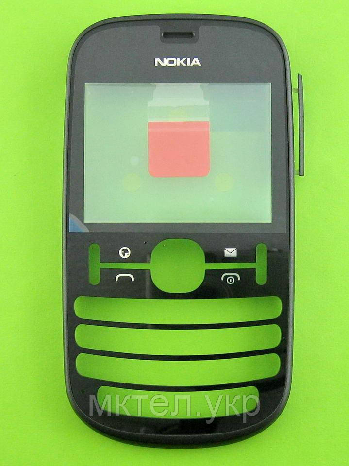 Передня панель Nokia Asha 201, чорний Оригінал #0259318