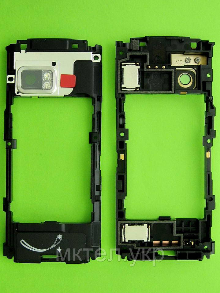 Середня частина Nokia X6-00 в зборі, сріблястий Оригінал #5650815