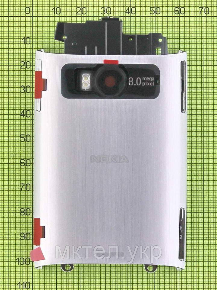 Середня частина Nokia X7 в зборі, сріблястий Оригінал #0258946