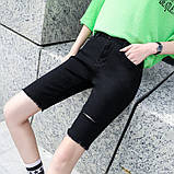 Джинсові велосипедки жіночі чорні шорти, фото 2