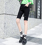 Джинсові велосипедки жіночі чорні шорти, фото 3
