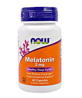 Мелатонін Now Foods 3 мг 60 капсул, амінокислота для здорового сну
