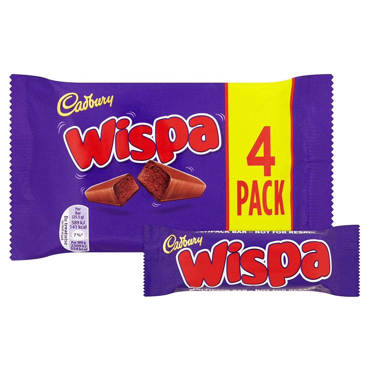 Шоколад Wispa Cadbury 4шт*23.7 g g 94.8