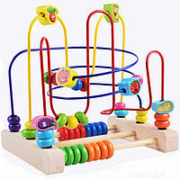 Деревянная игрушка Пальчиковый лабиринт-счеты «Овощи» (большой), развивающие товары для детей.