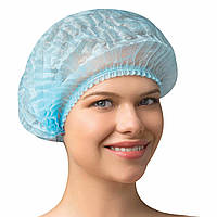 Шапочки одноразові Mercator Medical  з спанбонду (100 шт/уп), блакитні