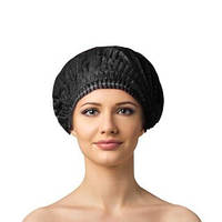 Шапочки одноразові Panni Mlada на подвійний гумці з спанбонду (100 шт/уп), чорні