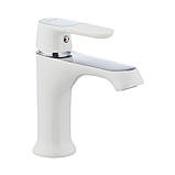 Змішувач для умивальника БІЛИЙ латунний Mixxus PREMIUM Tiger 001 WHITE (MI0570), фото 3