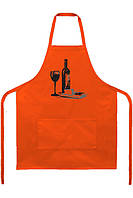 Фартух із нагрудником "Бокал вина" No1