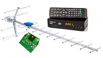 Комплект Tiger T2 + антена ES-007A з підсилювачем