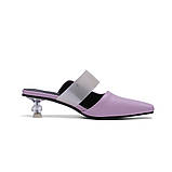 Босоніжки-мюли з натуральної шкіри колір лаванда устылка 25,5 см на фігурному підборі Orshirl Q, фото 2