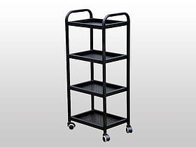 Косметичний  візок перукаря на 4 полиці 440х300х1000 мм чjрнbй Kompred OL193