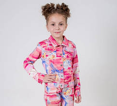Дитячий піджак для дівчинки Верхній одяг для дівчаток Pezzo D'oro Італія FK52915 подарунок на 134.Топ!