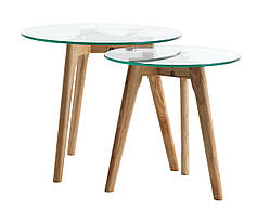 Столики журнальні круглі скляні 