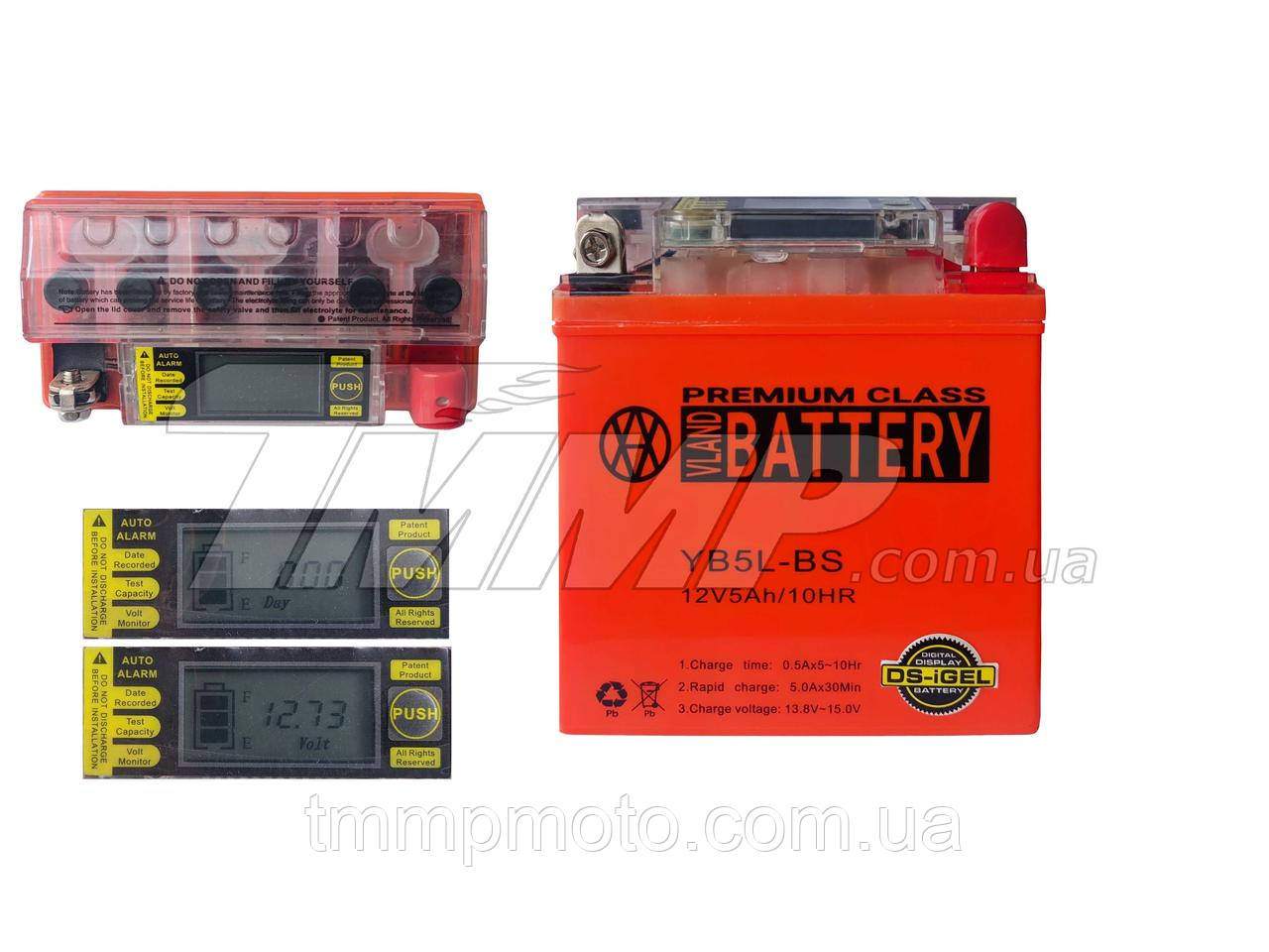 Акумулятор 12v5a.h GEL з цифровим вольтметром (119*60*129mm/YB5L-BS)
