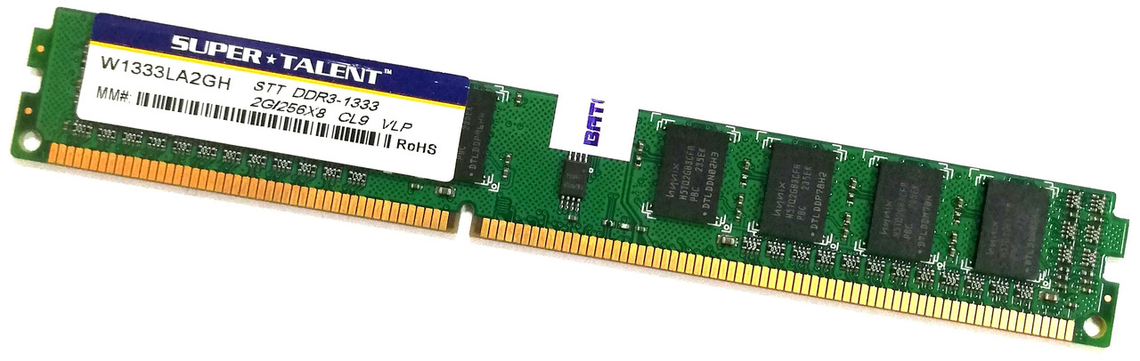Оперативная память Super Talent VLP DDR3 2Gb 1333MHz 10600U 1R8 CL9 (W1333LA2GH) Б/У