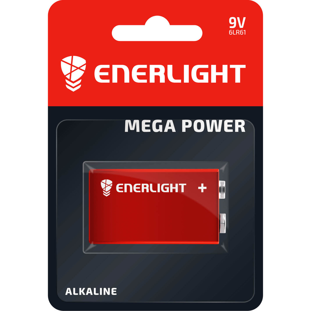 Батарейка лужна Enerlight Mega Power 9V 6LR61 крона (блістер)